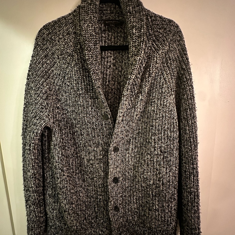 Chic Black and White Knit Cardigan